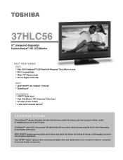 Toshiba 37HLC56 Printable Spec Sheet