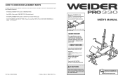Weider Pro 330 Instruction Manual
