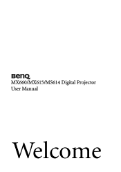 BenQ BenQ MS614 3D Wireless Projector MX660P User Manual