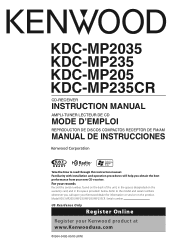 Kenwood KDC-MP205 Instruction Manual