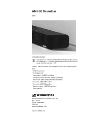 Sennheiser AMBEO Soundbar Instruction manual AMBEO Soundbar