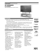Sony KF-60XBR800 Marketing Specifications
