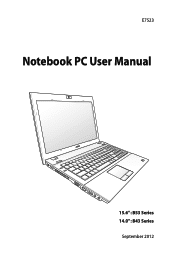 Asus ASUSPRO ADVANCED B53V User's Manual for English Edition