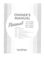 Brother International FAX-290MC Users Manual - English