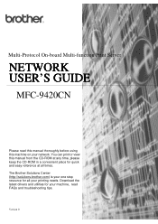Brother International MFC 9420CN Network Users Manual - English