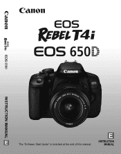 Canon EOS Rebel T4i 18-55mm IS Lens Kit Instruction Manual