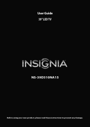 Insignia NS-39D310NA15 User Manual (English)