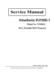 ViewSonic PJ755D Service Manual