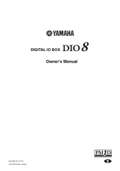 Yamaha DIO8 Owner's Manual
