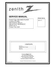Zenith ZDA311 Service Manual