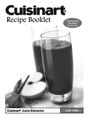 Cuisinart CJE-1000P1 Recipe Booklet
