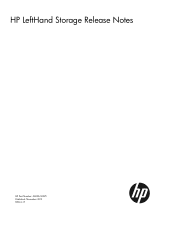 HP StoreVirtual 4000 10.0 HP LeftHand Storage Release Notes (AX696-96225, November 2012)