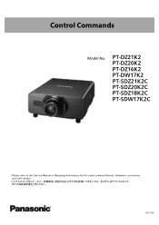 Panasonic 17 000lm / WXGA / 3-Chip DLP™ Projector RS-232 Control Spec