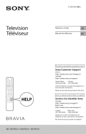 Sony KD-55X75CH Reference Guide