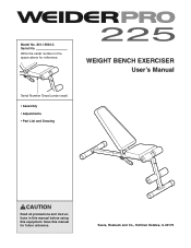 Weider Pro 225 English Manual