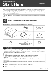 Brother International ImageCenter„ ADS2500W Quick Setup Guide - English