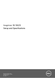 Dell Inspiron 16 5625 Setup and Specifications