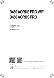 Gigabyte B450 AORUS PRO User Manual