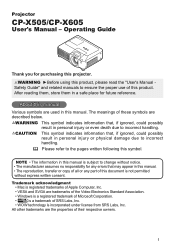 Hitachi CPX605 User Manual
