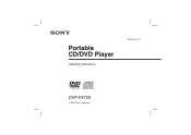 Sony DVP-FX705 Operating Instructions