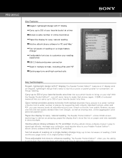 Sony PRS-300 Marketing Specifications (Dark Blue)