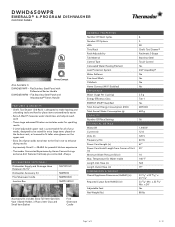 Thermador DWHD650WPR Product Spec Sheet