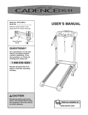 Weslo Cadence Ds11 Treadmill Canadian English Manual