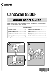 Canon CanoScan 8800F 8800F Quick Start Guide Instructions