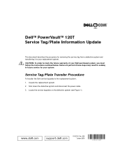 Dell PowerVault 120T DLT1 Service Tag/Plate Information Update