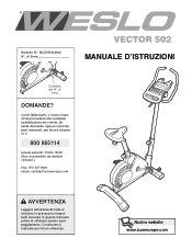 Weslo Vector 502 Italian Manual
