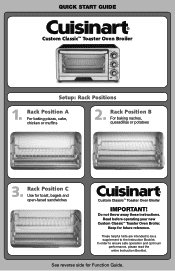 Cuisinart TOB-40N Quick Reference