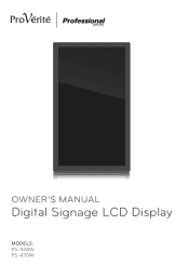 JVC PS-470W PS-420W / PS-470W  42-in/47-in digital signage monitors operation manual