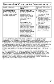 KitchenAid KCO253BM Warranty Information