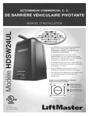 LiftMaster HDSW24UL Installation Manual - French
