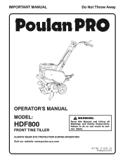 Poulan HDF800 User Manual