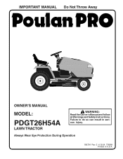 Poulan PDGT26H54A User Manual