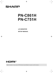 Sharp PN-C861H PN-C751H | PN-C861H Setup Manual