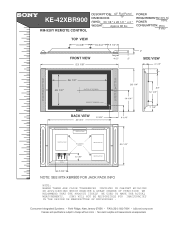 Sony KE-42XBR900 Dimensions Diagram