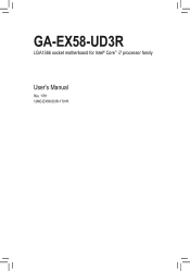 Gigabyte GA-EX58-UD3R Manual
