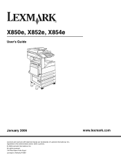 Lexmark X850 User's Guide