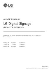 LG 75TR3DJ-B Owners Manual