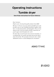 Asko T744C User manual 8092823 Asko T744C EN