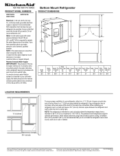 KitchenAid KRFC302EBS Dimension Guide