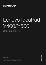Lenovo Y500 Laptop User Guide