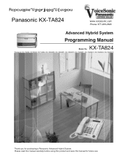 Panasonic KX-TA82483 Programming Guide