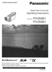 Panasonic PVDV901 PVDV851 User Guide