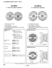 Sony XS-MP61 Specification Sheet