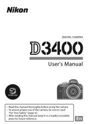 Nikon D3400 Users Manual - English for customers in Asia Oceania the Middle East and Africa