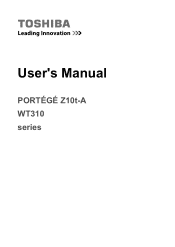 Toshiba Portege Z10t-A PT142C-03T002 Users Manual Canada; English