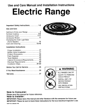 Whirlpool RF3010XEW Use and Care Guide